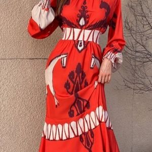 Horse Print Midi Dress